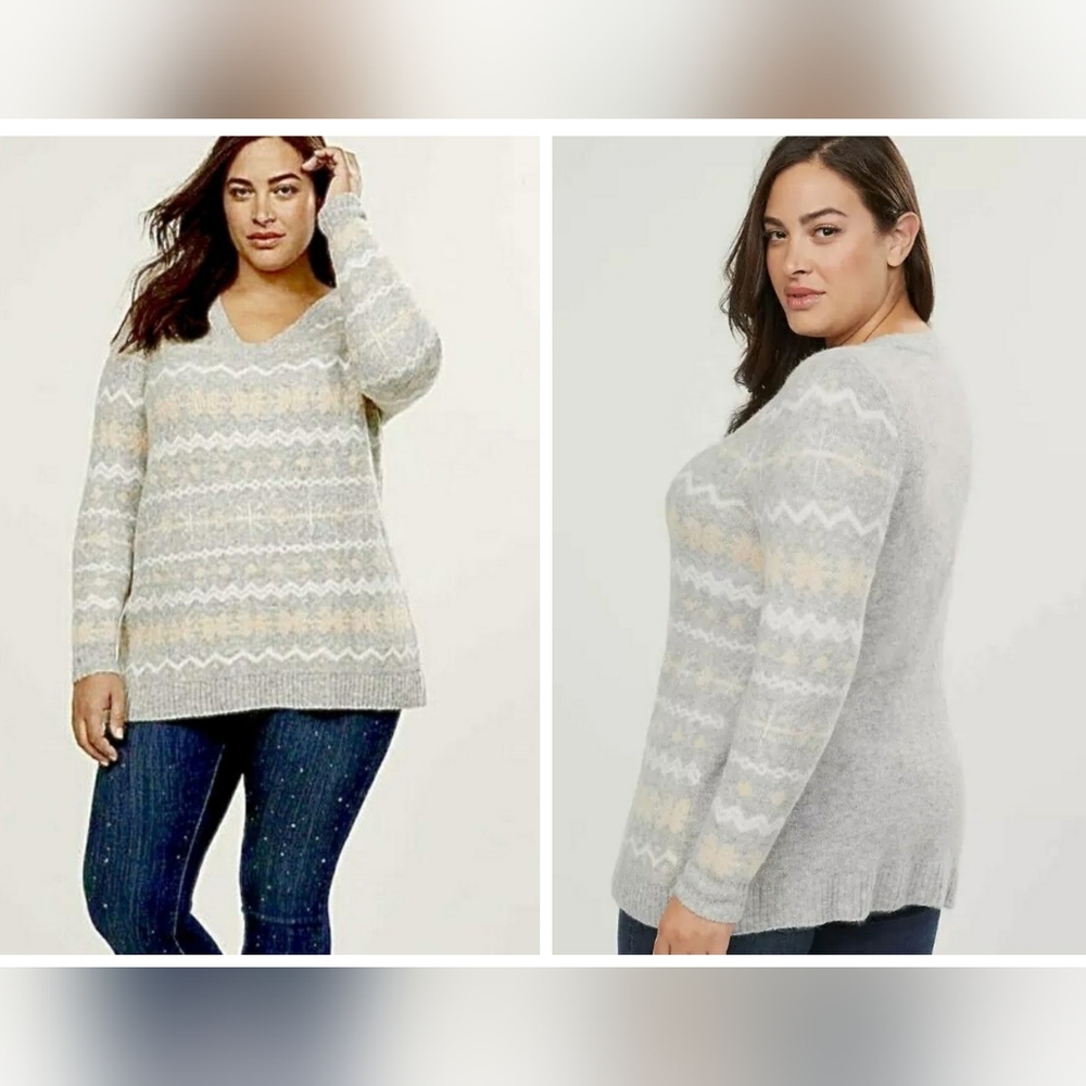 Lane Bryant Fair Isle Snowflake Sweater size 18/20